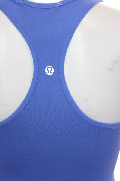 Lululemon Womens Basic Blue Scoop Neck Tank Polyester Blend Size S
