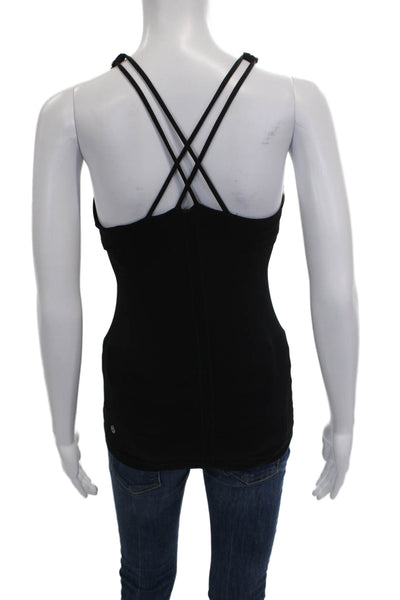 Lululemon Womens Black Basic Tank Scoop Neck Sleeveless Nylon Blend Size M