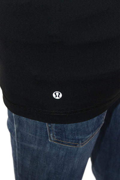 Lululemon Womens Black Basic Tank Scoop Neck Sleeveless Nylon Blend Size M