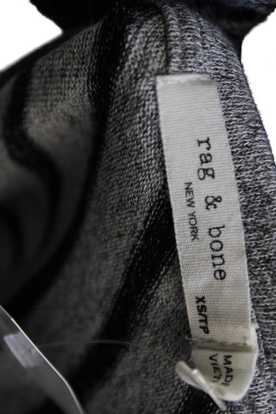 Rag & Bone Womens Striped Rayon Crew Neck Long Sleeve T-Shirt Gray Size XS
