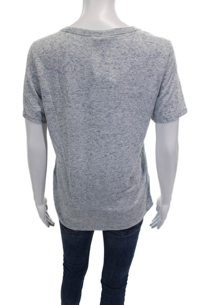 Club Monaco Women Basic T-Shirt Gray Scoop Neck Short Sleeve Polyester Size M