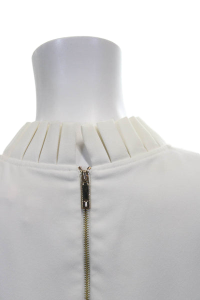 Ted Baker London Women Blouse White High Neck Sleeveless Polyester Size 4
