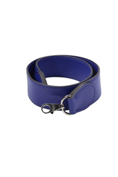 Hermes Women's Leather Handbag Strap Blue Size 27"