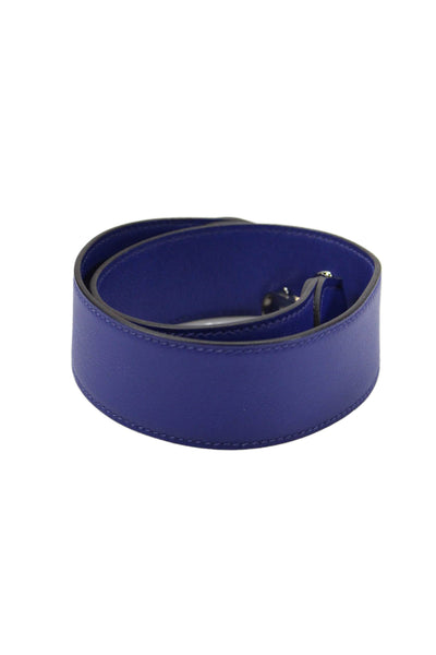 Hermes Women's Leather Handbag Strap Blue Size 27"