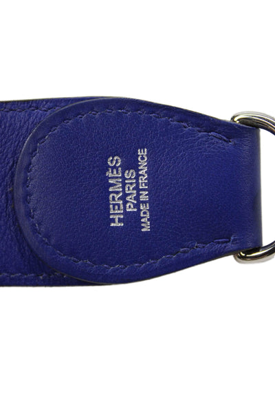 Hermes Women's Leather Handbag Strap Blue Size 27"