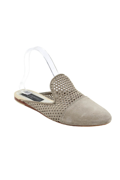 Schutz Womens Suede Caged Slingbacks Sandal Heels Beige Size 7 B