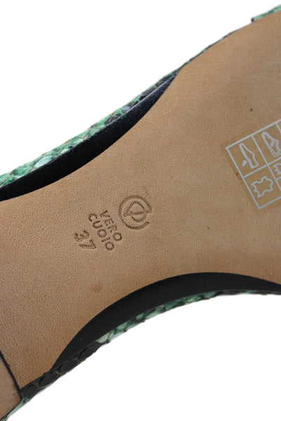 3.1 Phillip Lim Womens Snakeskin Print Ankle Strap Sandals Green Size 37 7