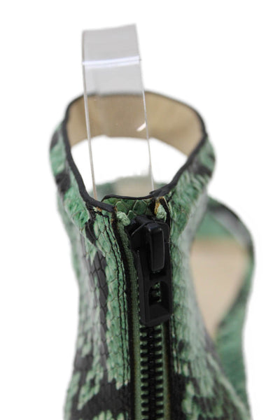 3.1 Phillip Lim Womens Snakeskin Print Ankle Strap Sandals Green Size 37 7