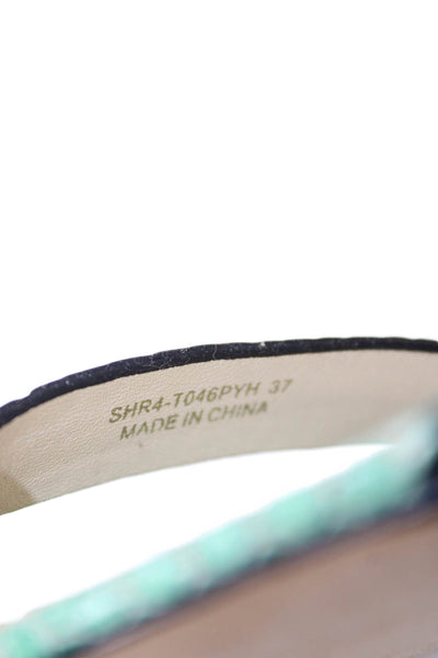 3.1 Phillip Lim Womens Snakeskin Print Ankle Strap Sandals Green Size 37 7