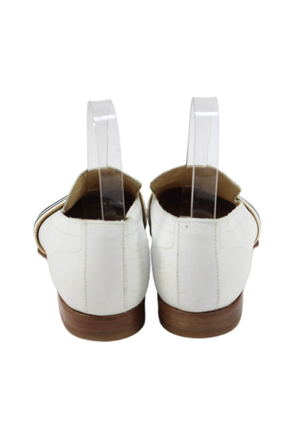 Rag & Bone Womens Leather Slide On Casual Loafers White Black Size 37 7