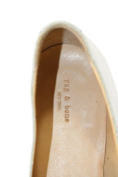 Rag & Bone Womens Leather Slide On Casual Loafers White Black Size 37 7