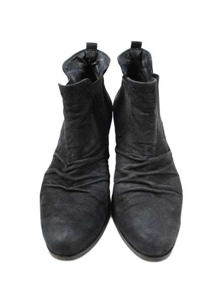 Paul Green Womens Side Zip Block Heel Suede Booties Black Size UK 8