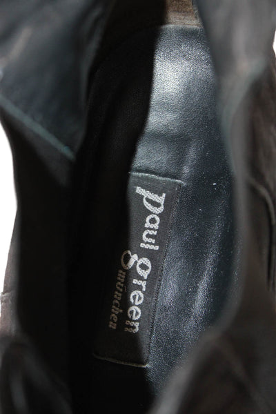 Paul Green Womens Side Zip Block Heel Suede Booties Black Size UK 8