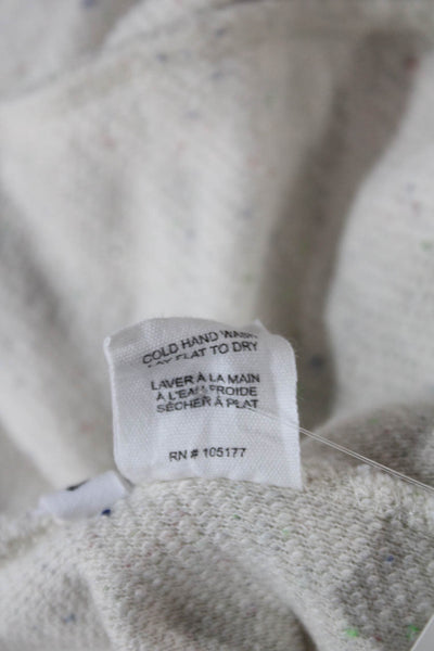 Ulla Johnson Women Ivory Cotton Pullover Sweater Crew Neck Long Sleeve Size S