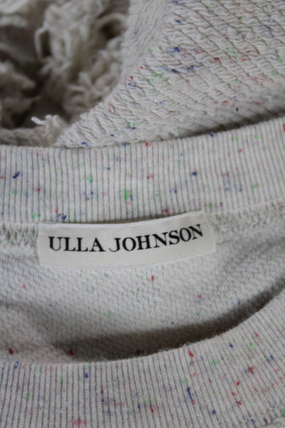 Ulla Johnson Women Ivory Cotton Pullover Sweater Crew Neck Long Sleeve Size S