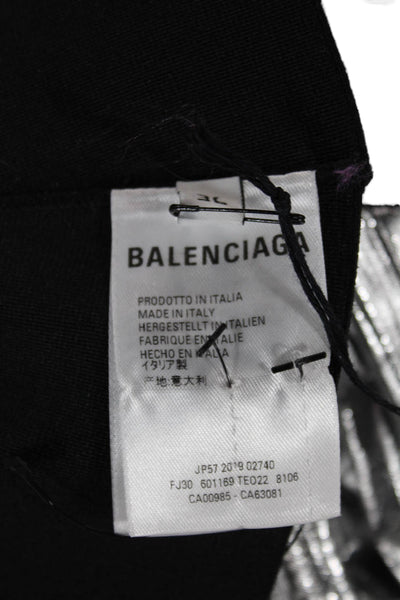 Balenciaga Women Pleated Skirt Silver Knee Length Polyester Size 36