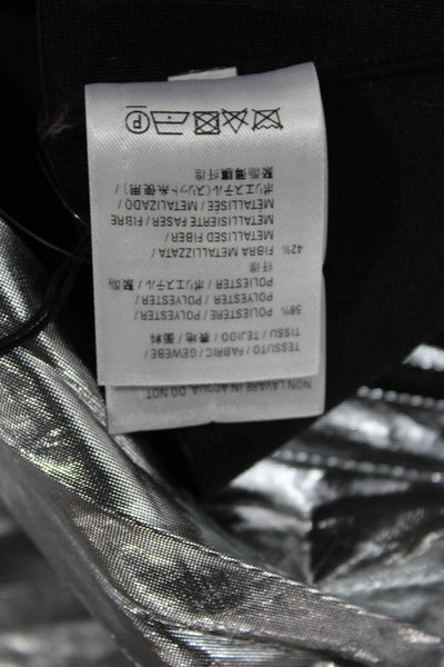 Balenciaga Women Pleated Skirt Silver Knee Length Polyester Size 36