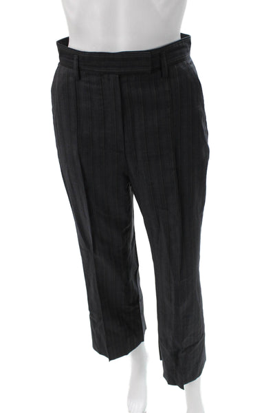 ACNE Studios Women Gray Wool Striped Dress Pants Size 34