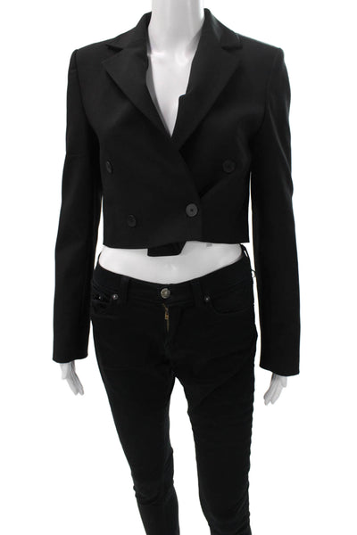 Zara Womens Jacket Black Polyester Button Long Sleeve Size XS