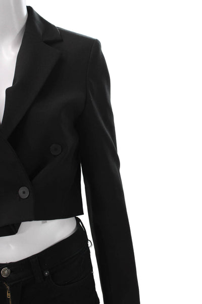 Zara Womens Jacket Black Polyester Button Long Sleeve Size XS