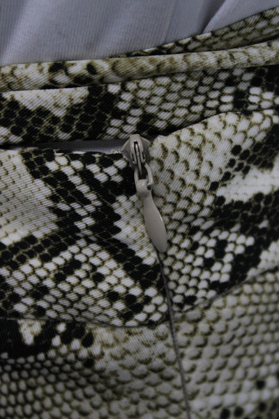 Zara Basic Womens A-Line Mini Skirt Beige Animal Print Polyester Tie Size M