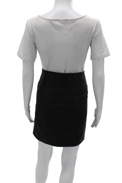 Rebecca Minkoff Women Leather Wrap Skirt Black Size 4
