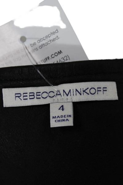 Rebecca Minkoff Women Leather Wrap Skirt Black Size 4