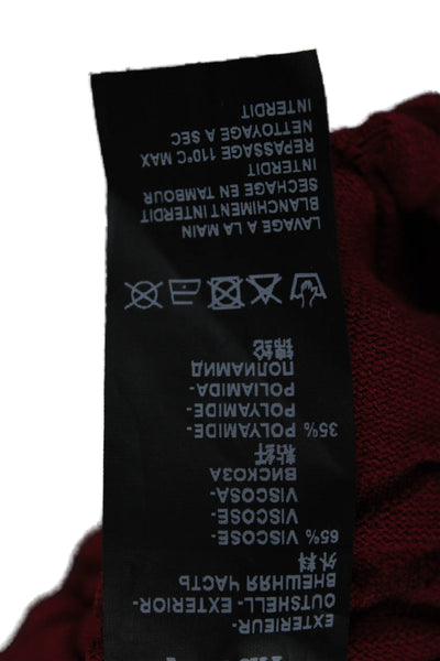 The Kooples Womens Fit & Flare Red Viscose Crew Neck Short Sleeve Dress Size XS