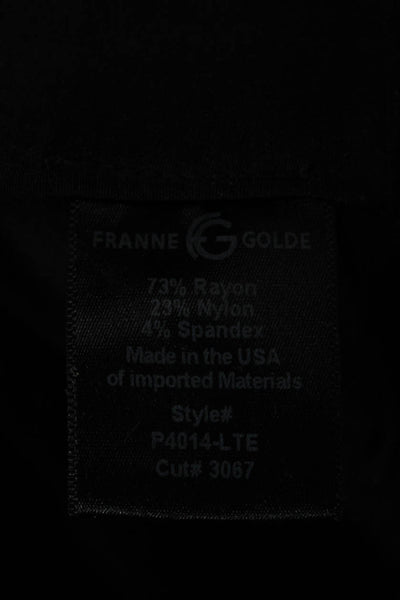 Franne Golde Womens Dress Pants Black Rayon Pull On Size 4