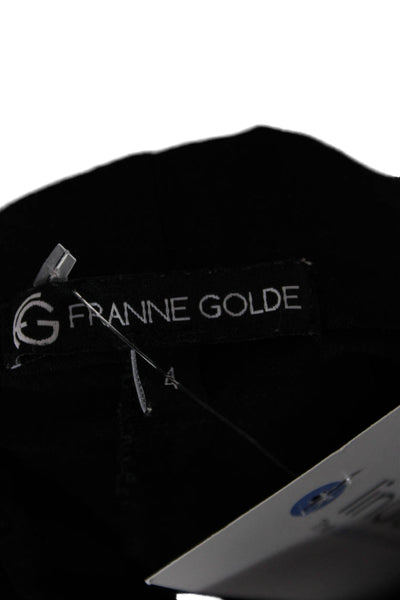 Franne Golde Womens Dress Pants Black Rayon Pull On Size 4