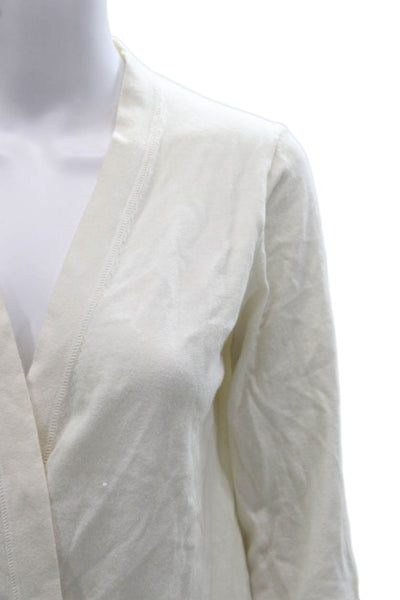 Broome Street Womens Ivory Cotton V-Neck Long Sleeve Cardigan Size S