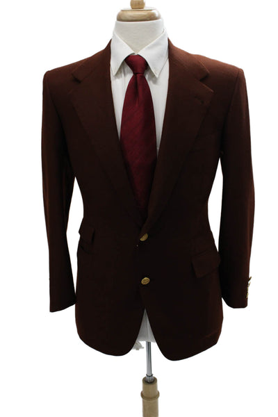 Partito Mens Brown Wool Blend Blazer Size 38