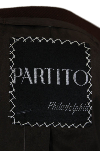 Partito Mens Brown Wool Blend Blazer Size 38