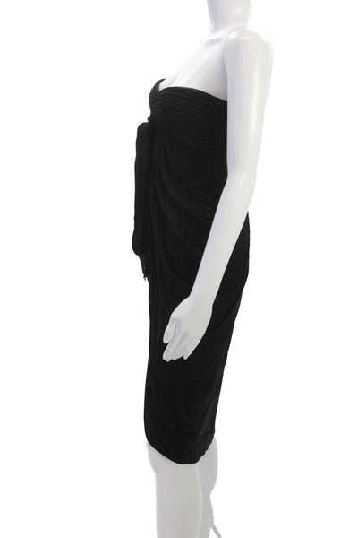 BCBGMAXAZRIA Womens Sheath Dress Black Sweetheart Knee Length Size XS