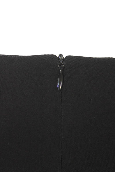 David Meister Women Sheath Dress Black V-Neck Knee Length Acetate Size 2