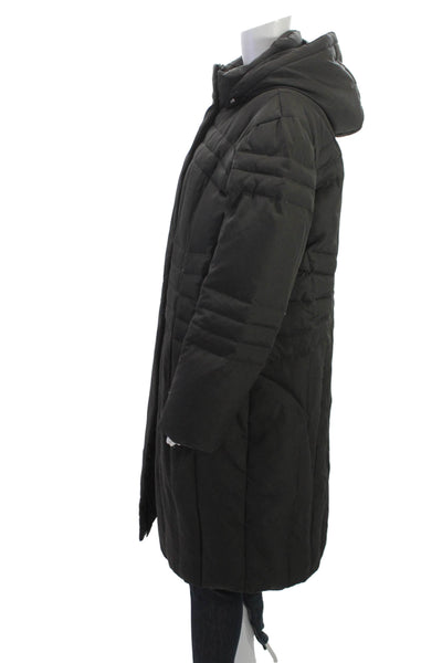 Calvin Klein Women Plus Puffer Jacket Black Polyester Zip Size L