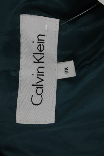 Calvin Klein Women Plus Puffer Jacket Black Polyester Zip Size L
