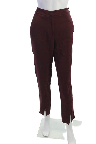 Tibi Womens Red Viscose Dress Pants Size 8