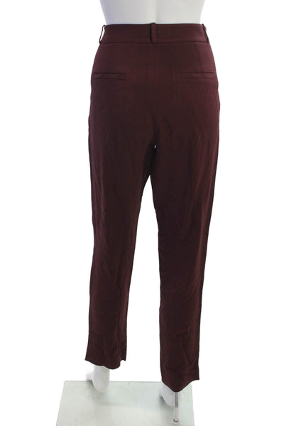 Tibi Womens Red Viscose Dress Pants Size 8