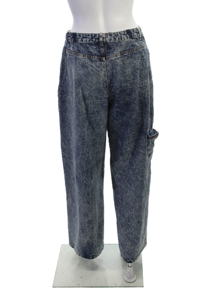 By.DYLN Womens Wide Leg High Rise Blue Jeans Size M