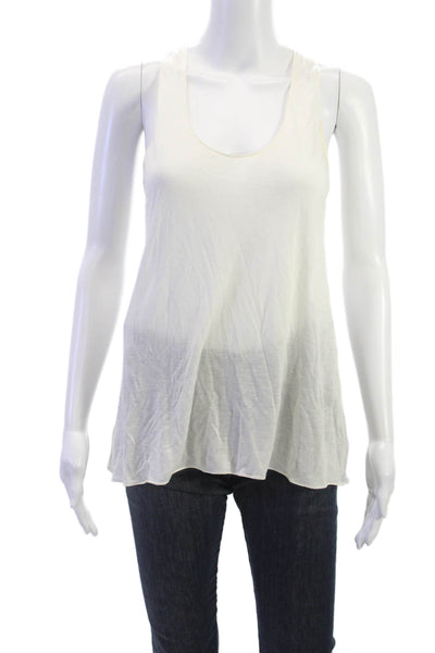 The Row Womens Sleeveless Scoop Neck Linen Blend Tunic Ivory Pullover Size S