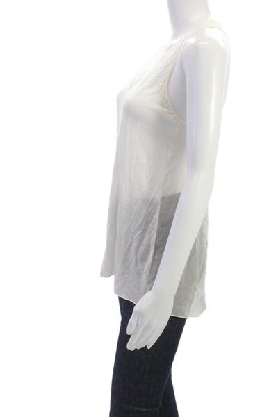 The Row Womens Sleeveless Scoop Neck Linen Blend Tunic Ivory Pullover Size S
