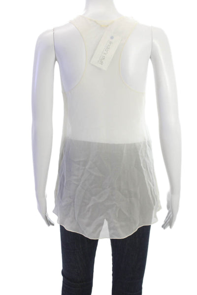 The Row Womens Sleeveless Scoop Neck Linen Blend Tunic Ivory Pullover Size S