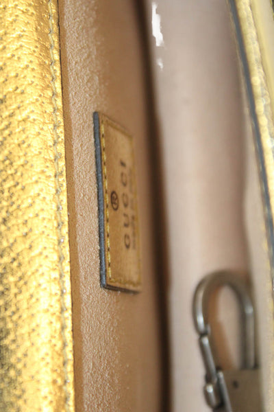 Gucci Womens Metallic Crystal Snake Dionysus Super Mini Handbag Gold Tone