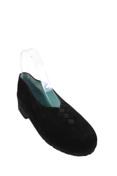 Thierry Rabotin Womens Suede Diamond Front Ballet Flats Black Size 36 6