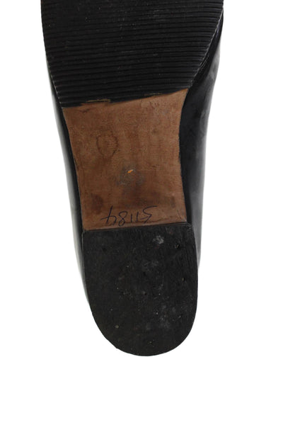 Maylin Womens Patent Leather Slide On Ballet Flats Black Size 37 7