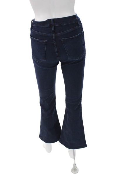 Frame Womens Flared Jeans Blue High Rise Cotton Blend Size 26