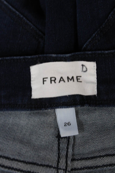 Frame Womens Flared Jeans Blue High Rise Cotton Blend Size 26