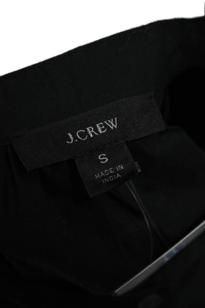 J Crew Women Tunic Collared Long Sleeve Black Cotton Size S