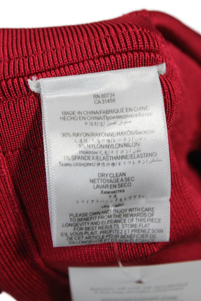 Herve Leger Womens Bodycon Red V Neck Short Sleeve Dress Size XS